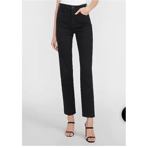 Modern Straight Super High Rise jean — WASHED BLACK